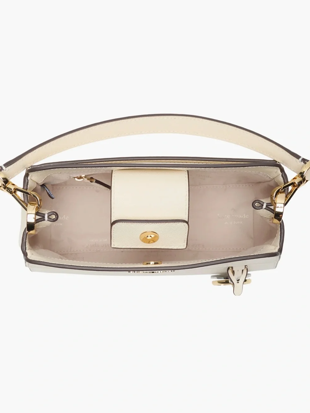 kate spade Cream Leather Top-Handle Satchel with Gold Charm